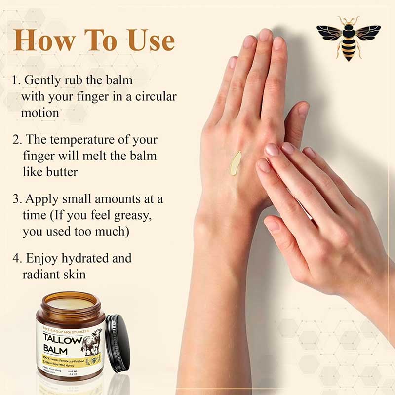 private label tallow beef & honey face cream